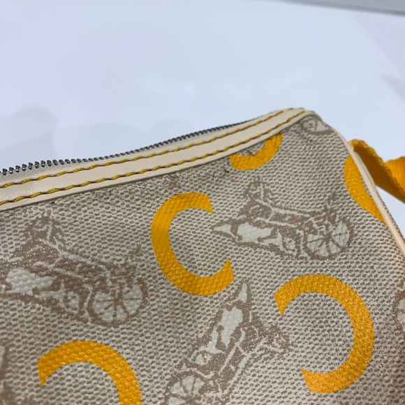 Celine Yellow Beige Carriage Shoulder Bag sku#85546(Gently used,outside peeling) - Picture 15 of 15